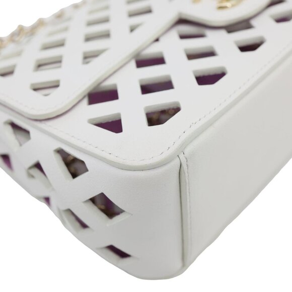 Chanel  See Through Flap Small Lambskin Leather Shoulder Bag White - Picture 9 of 14